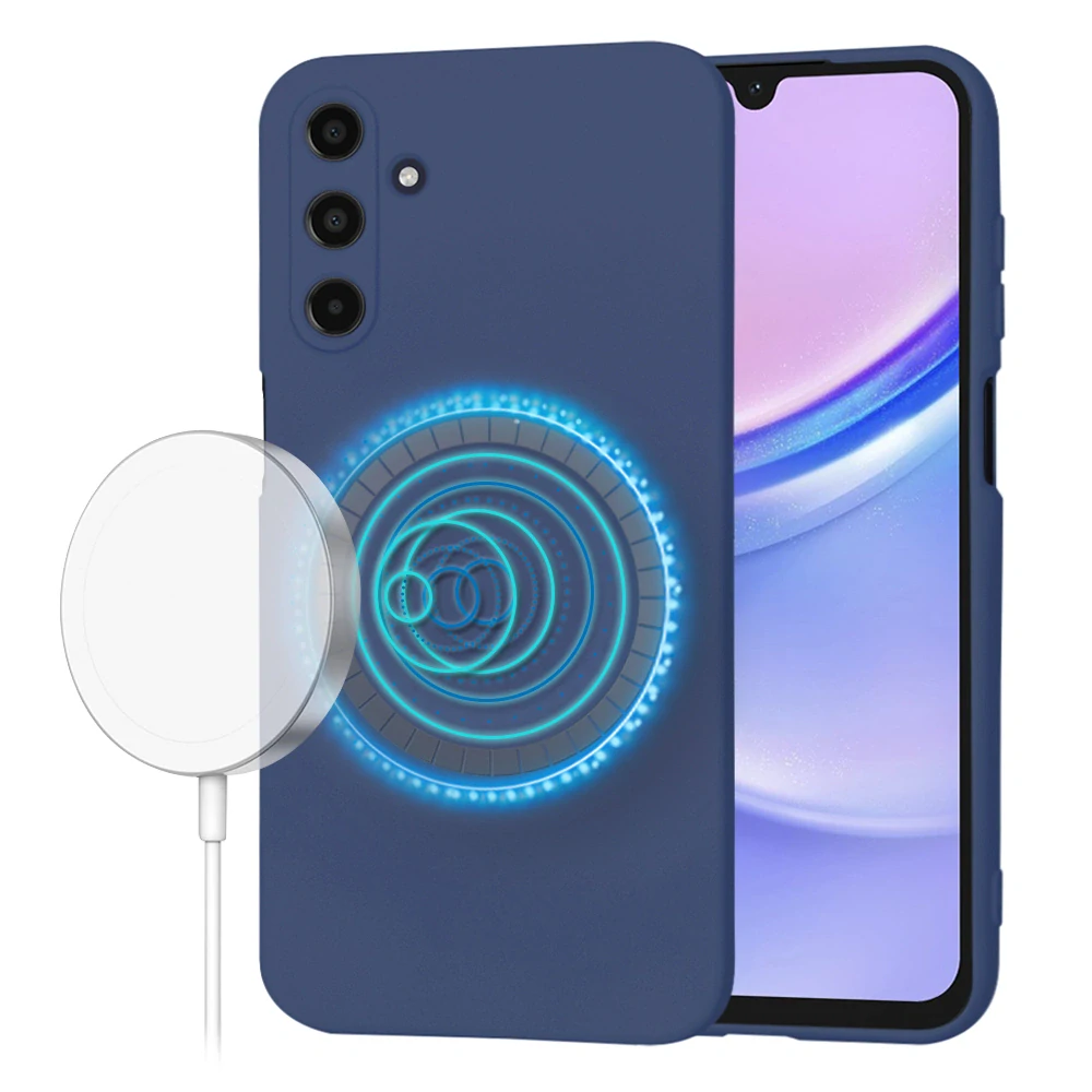 Kryt Samsung Galaxy A15 4G/5G, SoftFlex MagSafe - navy blue