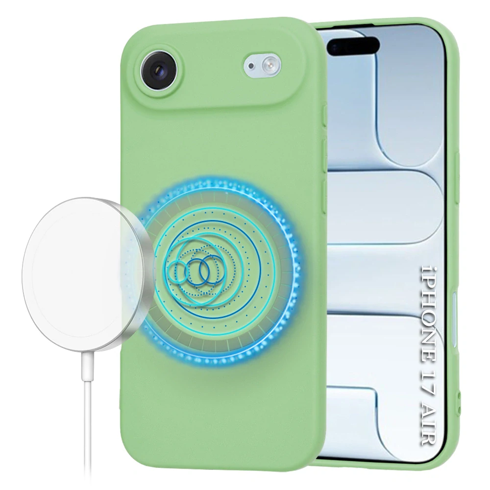 Kryt iPhone 17 Air, SoftFlex MagSafe - mint green