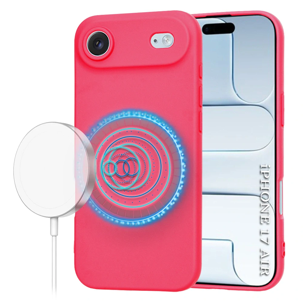 Kryt iPhone 17 Air, SoftFlex MagSafe - hot pink