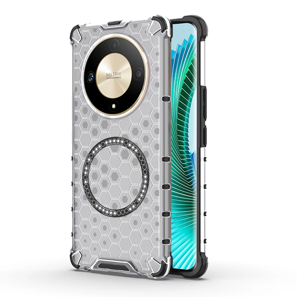Kryt Honor Magic 6 Lite, HoneyComb Shield MagSafe - bílý