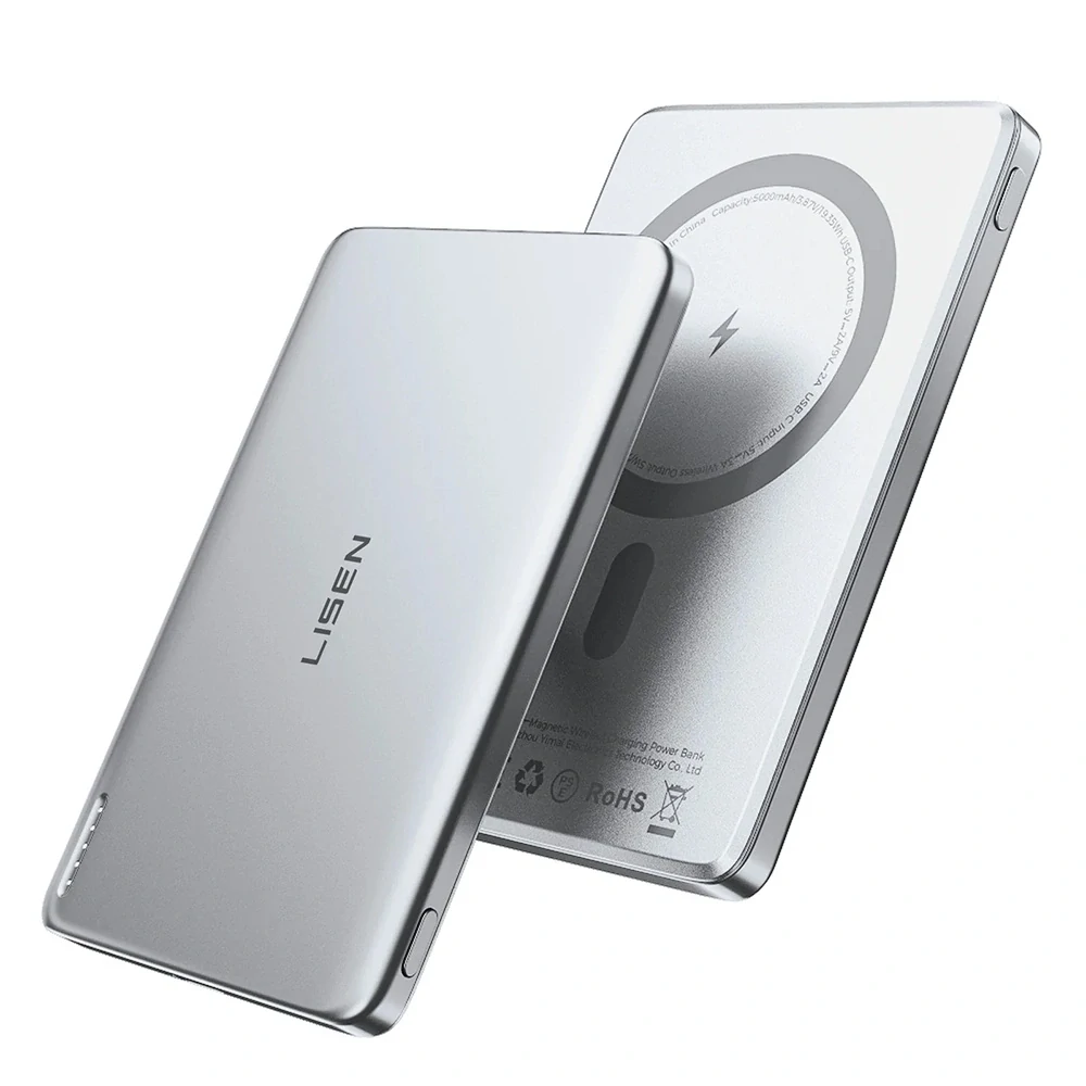 Bezdrátová MagSafe Powerbanka Lisen L601 Pro YL0325090011 5000mAh 15W šedá