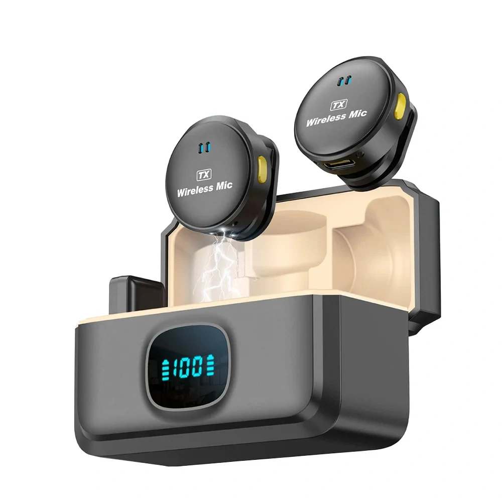Bezdrátové mikrofony Techsuit LW5 USB-C, černé