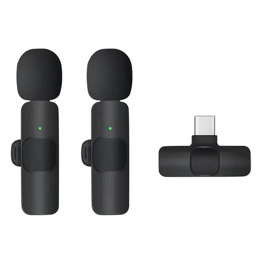 Bezdrátové mikrofony Techsuit LW2 USB-C, černé