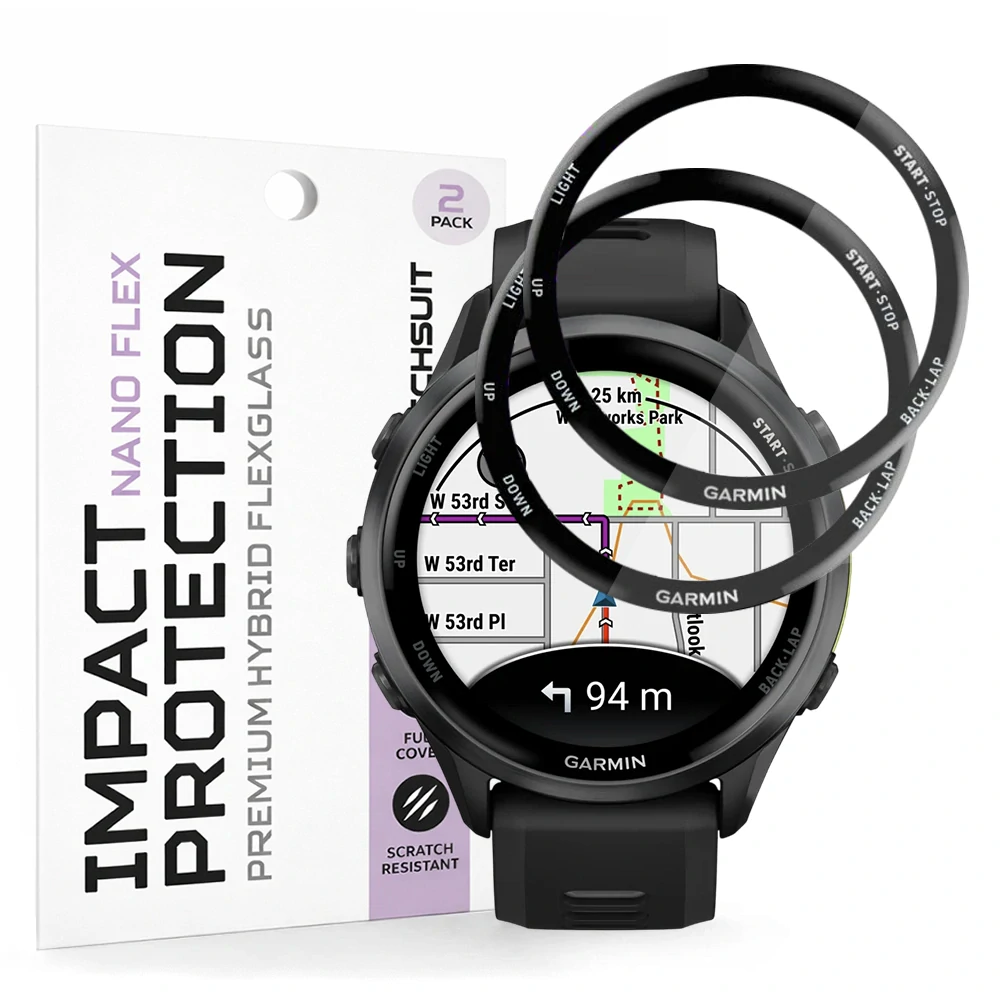 Tvrzené sklo pro Garmin Forerunner 970 / Forerunner 570 47mm - Techsuit Nano Flex 2 kusy