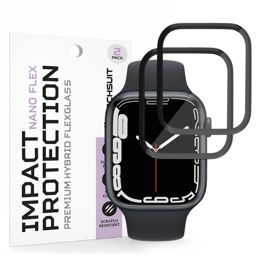 Tvrzené sklo pro Apple Watch 7 / 8 / 9 41mm - Techsuit Nano Flex 2 kusy