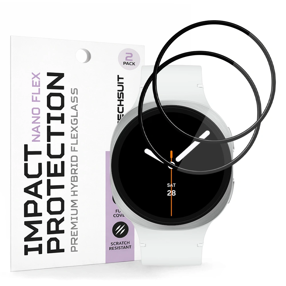 Tvrzené sklo pro Samsung Galaxy Watch8 44mm / Watch9 44mm - Techsuit Nano Flex 2 kusy