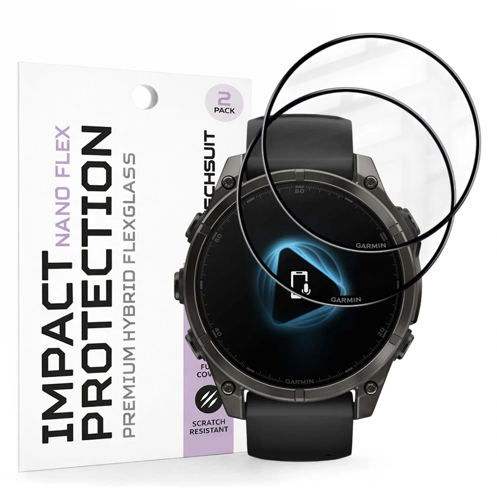 Tvrzené sklo pro Garmin Fenix 8 / Fenix 8 Pro 47mm - Techsuit Nano Flex 2 kusy