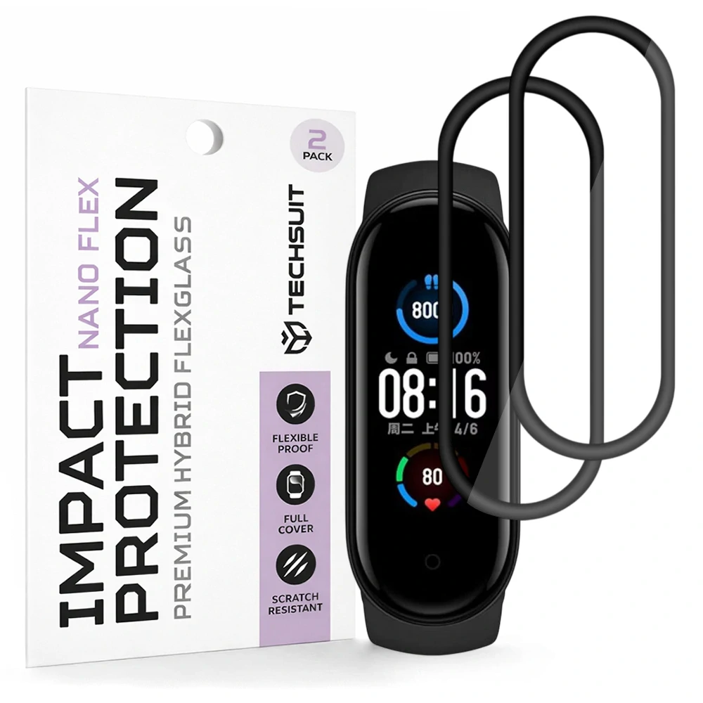 Tvrzené sklo pro Xiaomi Mi Band 5 / 6 / 6 NFC - Techsuit Nano Flex 2 kusy