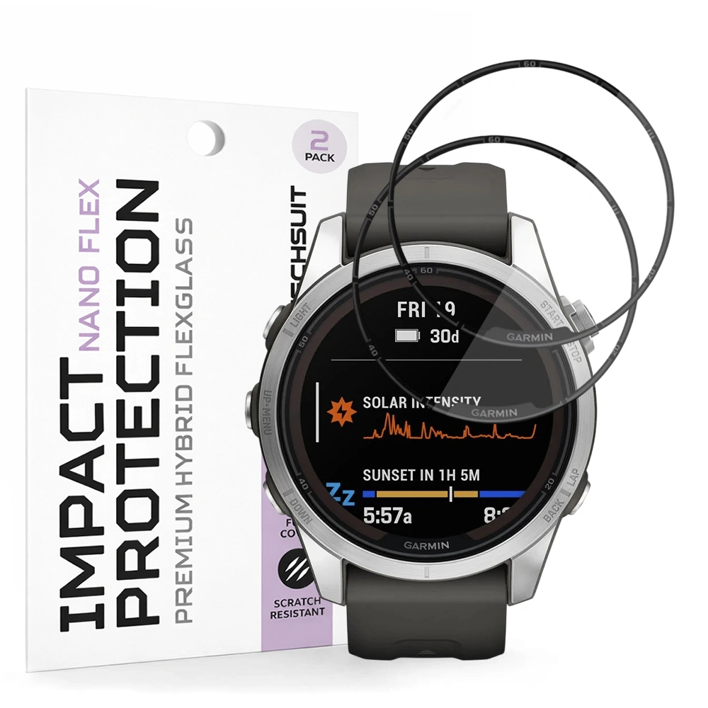 Tvrzené sklo pro Garmin Fenix 7S Pro Solar - Techsuit Nano Flex 2 kusy