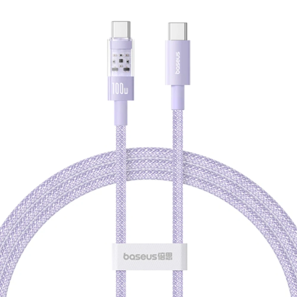 Datový Baseus Gem - Type-C na Type-C, 100W, 1m - Nebula Purple