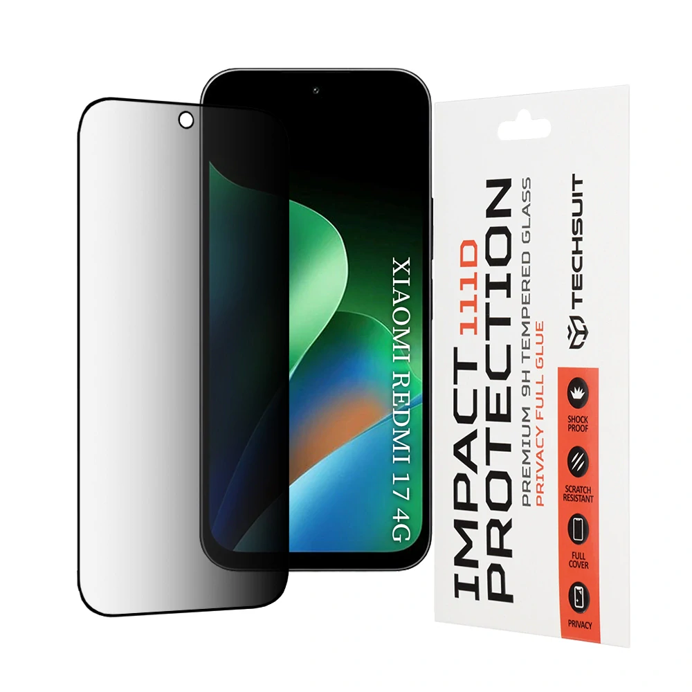 Tvrzené sklo 111D Xiaomi Redmi 17 4G/5G, Full Glue Privacy černé