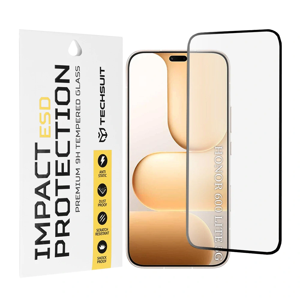 Tvrzené sklo Honor 600 Lite, ESD Glass, černé