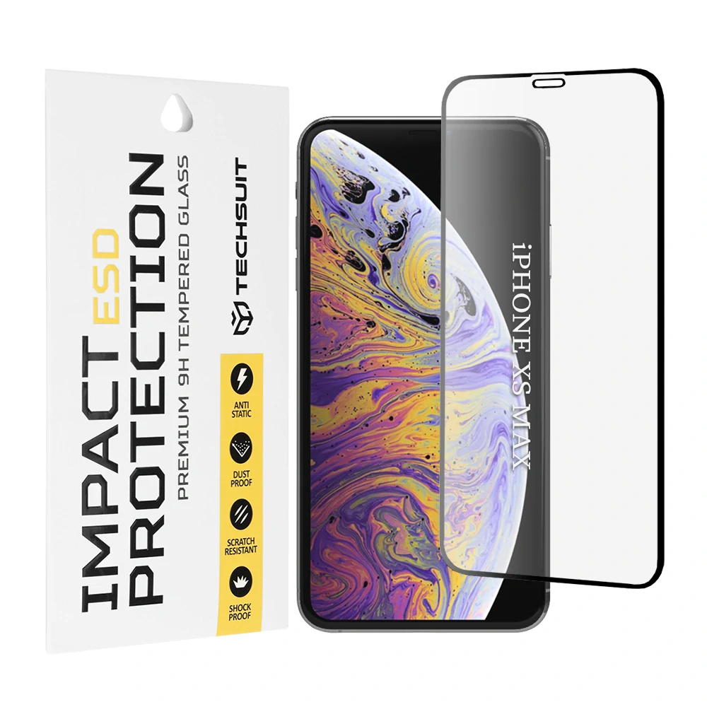 Tvrzené sklo iPhone XS Max / 11 Pro Max, ESD Glass, černé