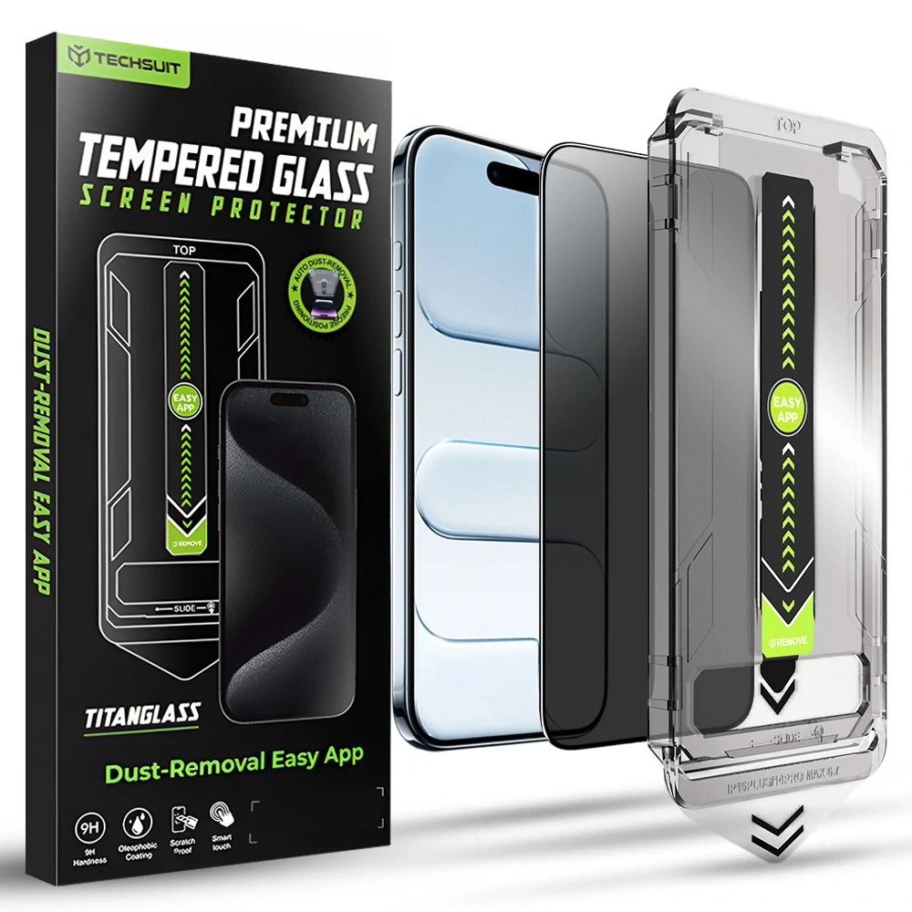 Tvrzené sklo iPhone 17 Pro Max, TitanGlass FullCover s privátním filtrem