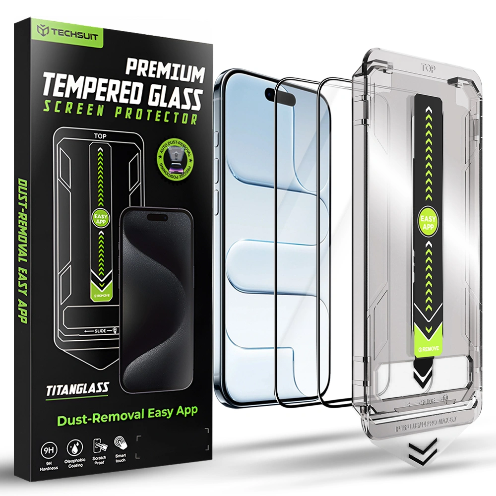 Tvrzené sklo iPhone 17 Air, TitanGlass FullCover černé (2 kusy)