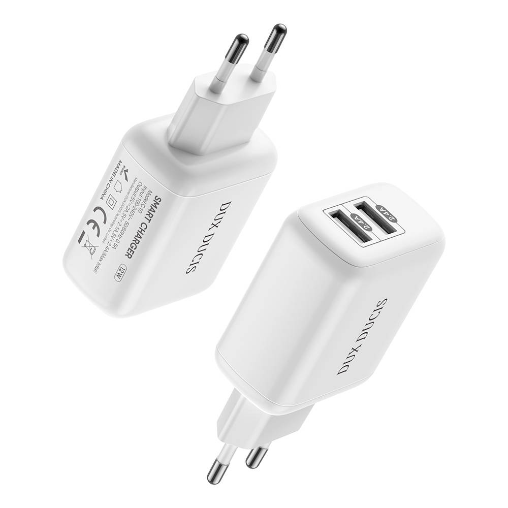 Nabíječka do sítě 12W 2.4A 2xUSB Dux Ducis C10 bílá