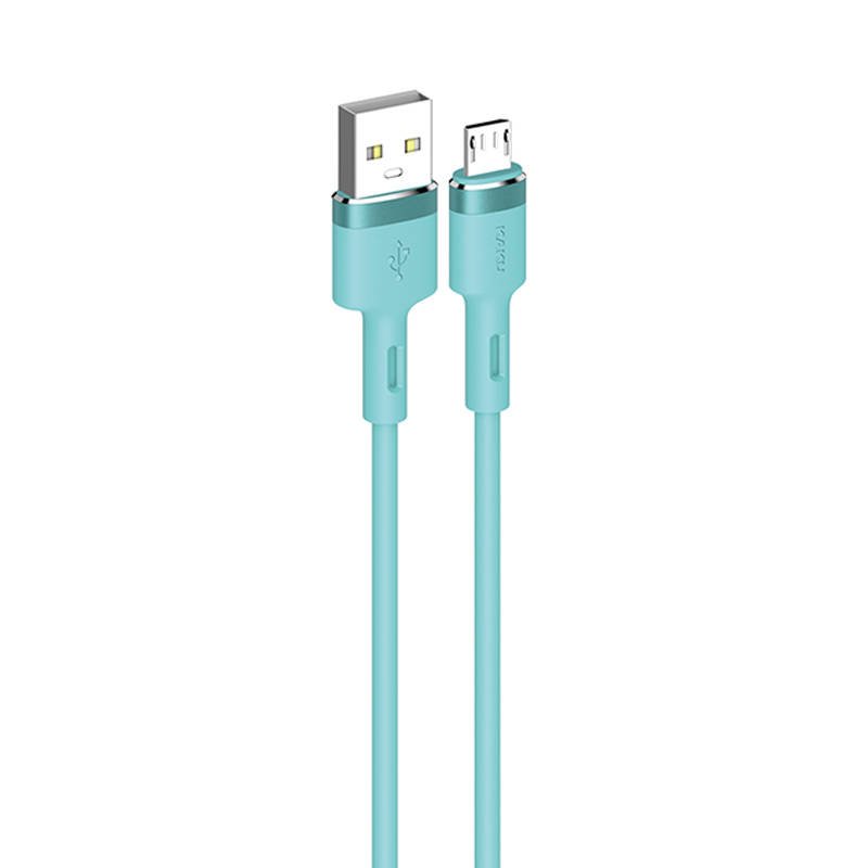 Datový kabel micro USB KAKU Skin Feel (KSC-420) 3,2A 1,2m - tyrkysový