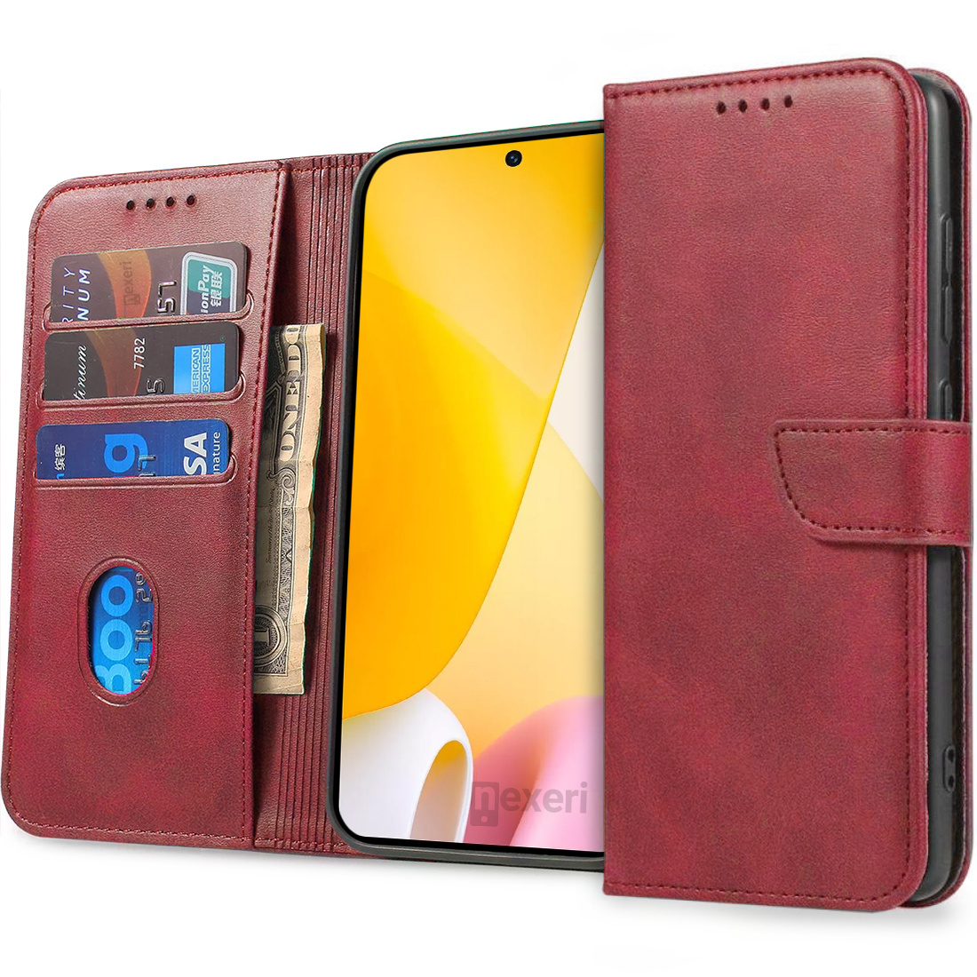 Pouzdro flip Xiaomi 12T / 12T Pro Nexeri Wallet červené