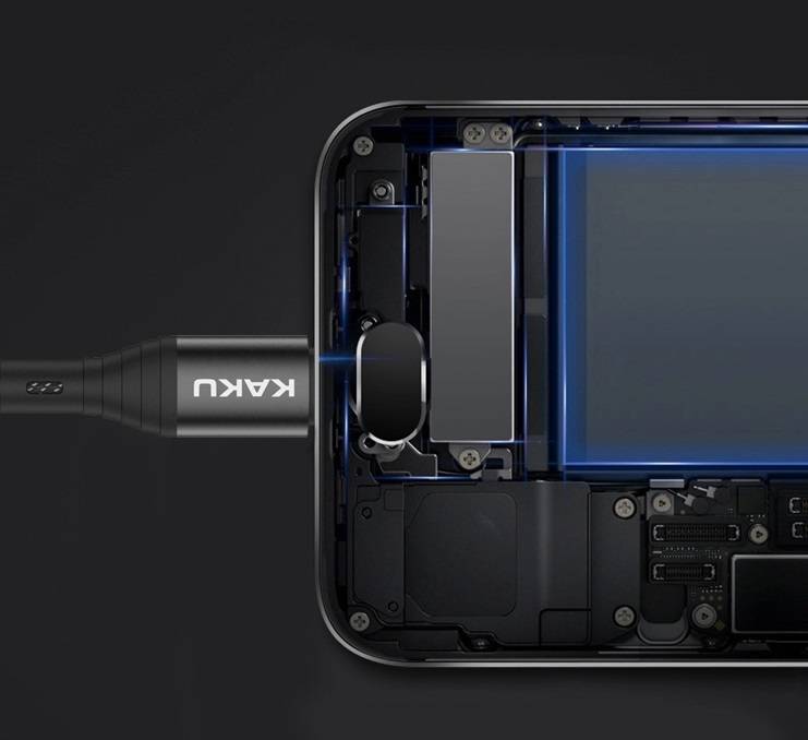 Datový kabel iPhone ligtning 2A 1m KAKU časovací datový kabel (KSC-282) černý