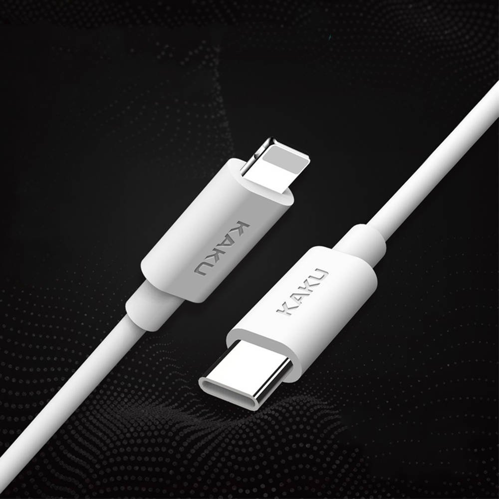Datový kabel USB typu C PD na iPhone Lightning 2,1A 1m KAKU s rychlým nabíjením (KSC-238) bílý