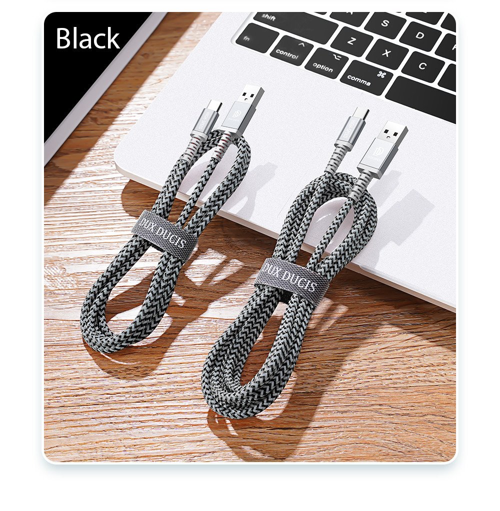 Datový kabel 2 kusy Dux Ducis 2A 1m+2m KII-PRO nylon černý