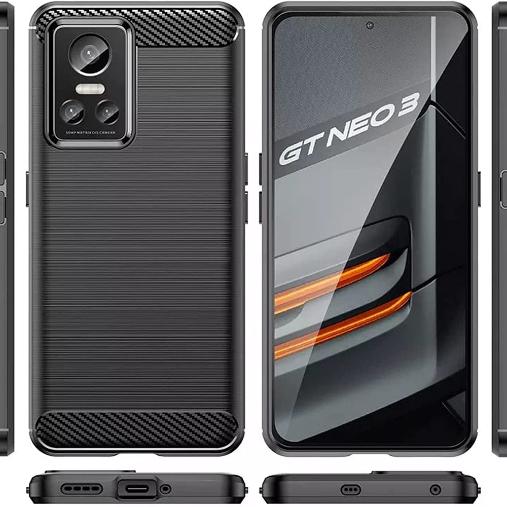 Kryt Realme GT Neo 3 80W / 150W, Armored Carbon black