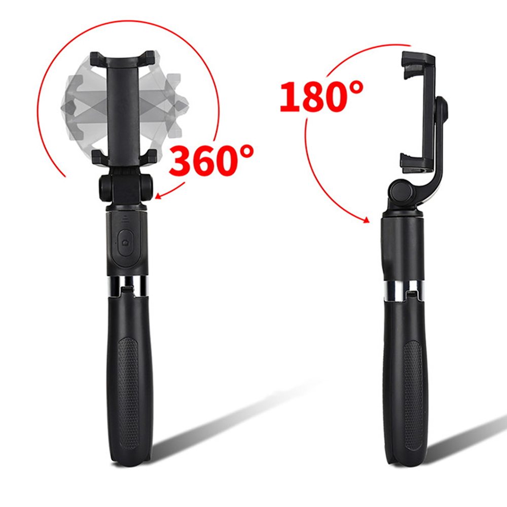 Selfie tyč Tripod Techsuit L01 Stabilní držák na stativ s výsuvným ramenem, dálkové ovládání Bluetooth, 70 cm – černý