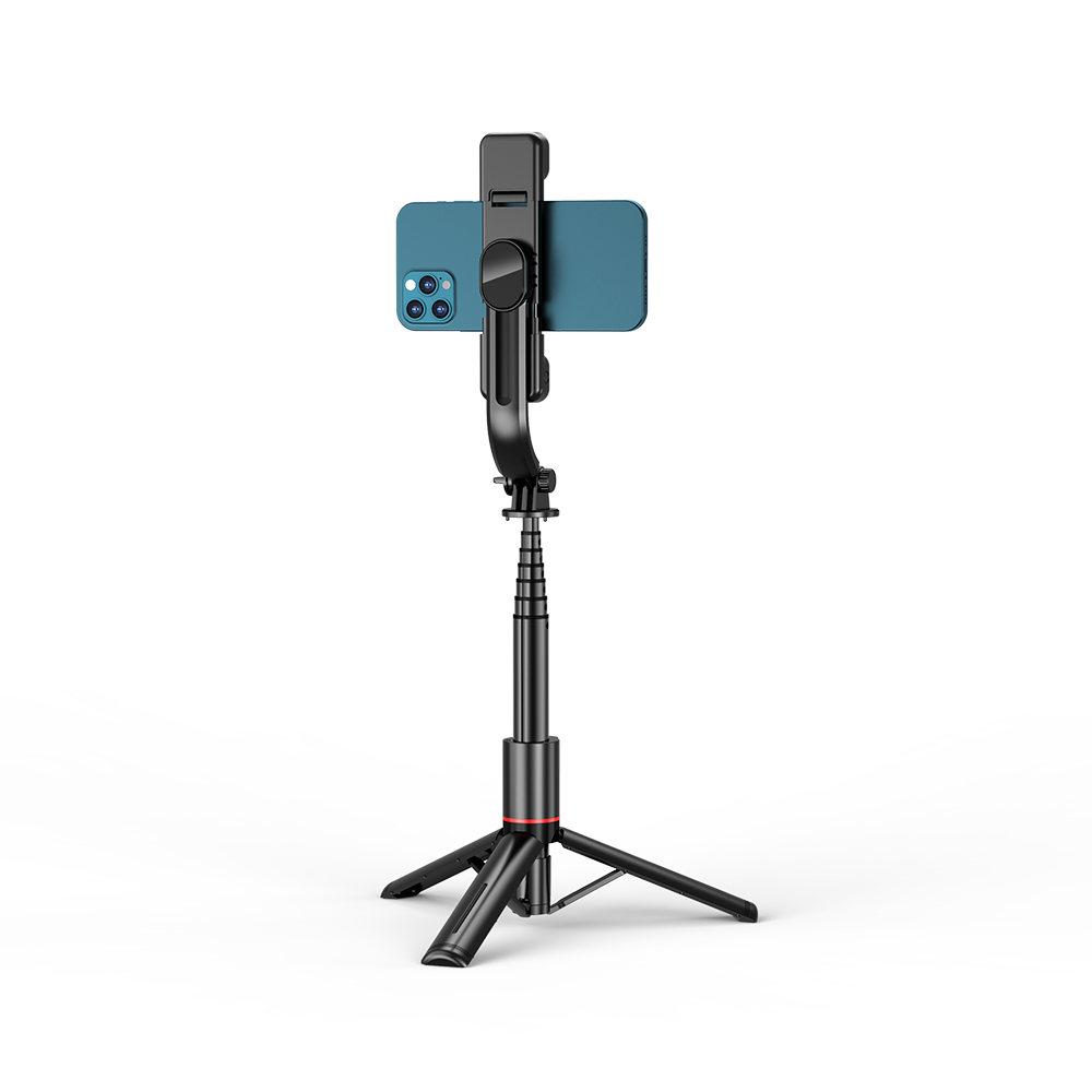 Selfie tyč Tripod Techsuit L12D  Stabilní stativ s dálkovým ovládáním Bluetooth, 2x odnímatelné LED světlo, 108 cm - černý