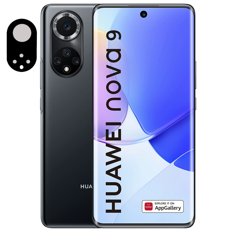 Hybridní sklo pro celý fotoaparát Huawei Nova 9 – černé