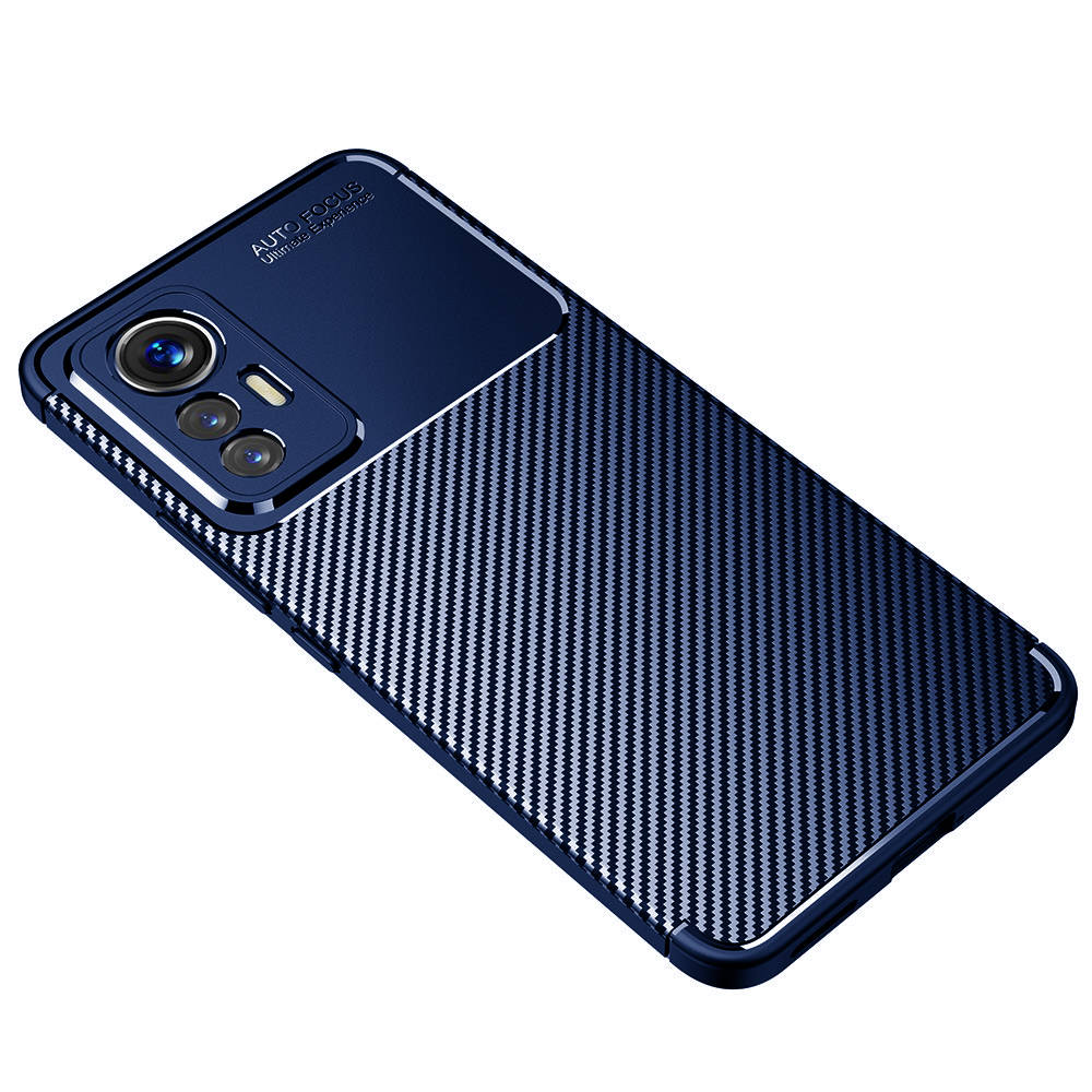 Kryt Xiaomi 12 Lite, Armored Shockproof Carbon Fiber modrý