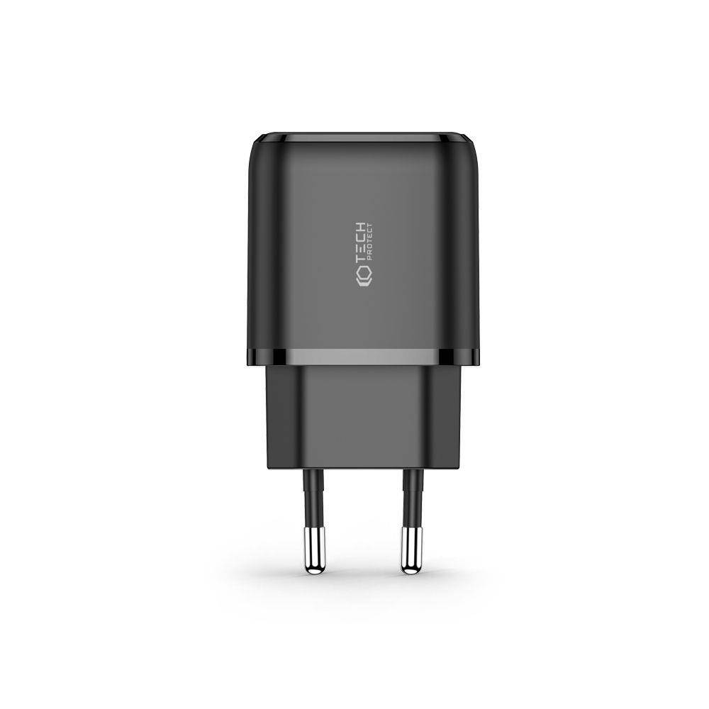 Nabíječka do sítě 20W USB QC3.0 + USB-C PD Tech-Protect C20W černá