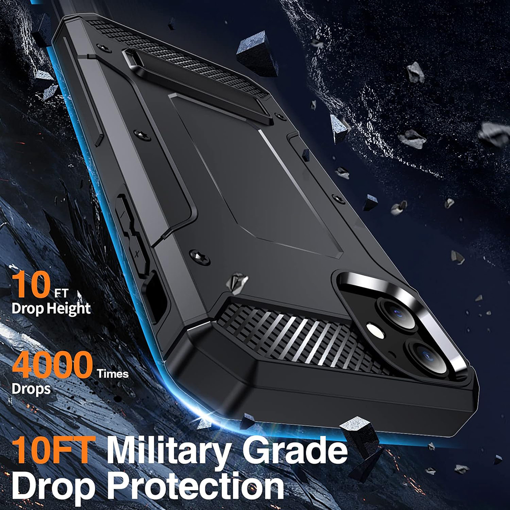 Kryt iPhone 12 /12 Pro, Techsuit - Hybrid Armor Kickstand , černý