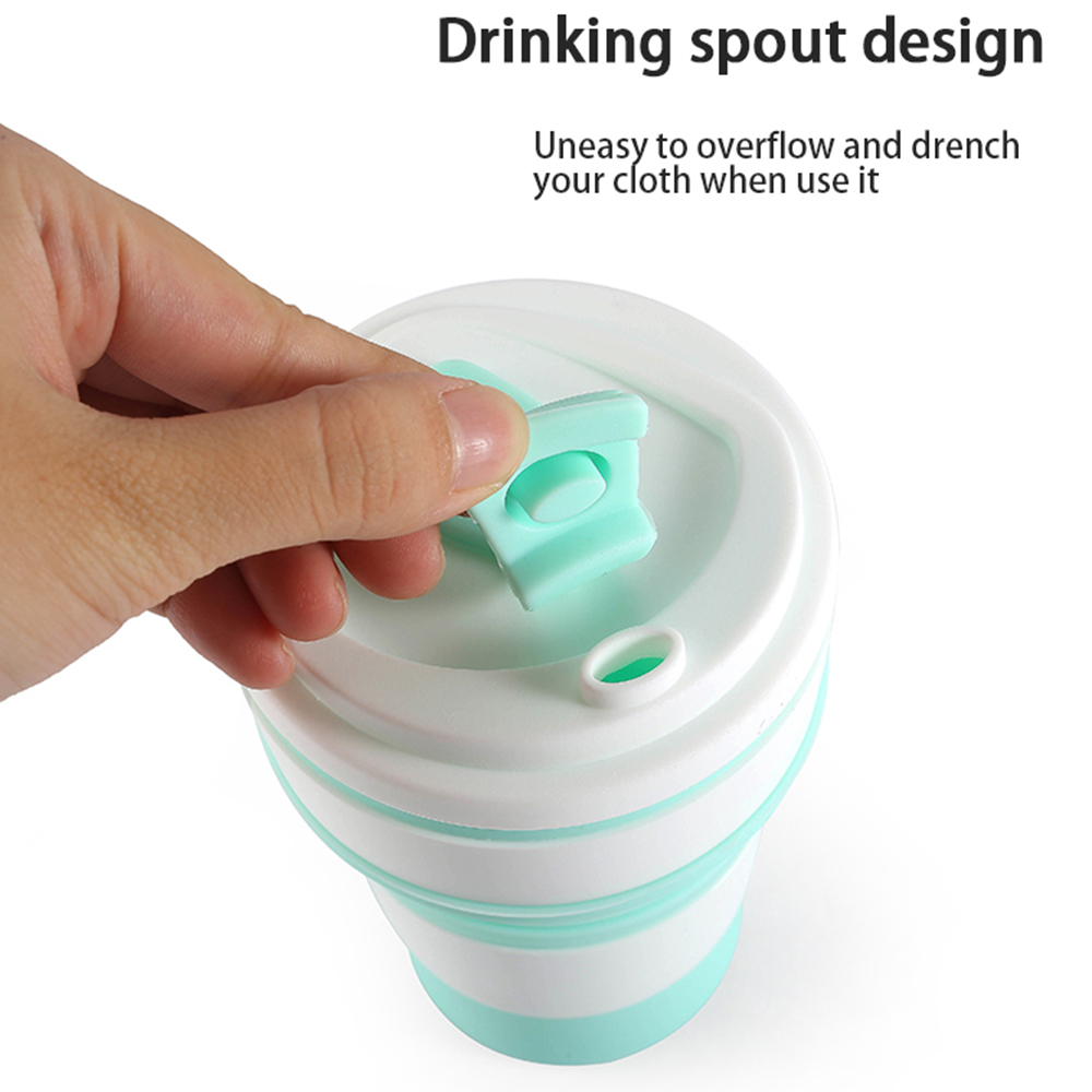 Skládací hrnek se silikonovým víčkem 350 ml růžový