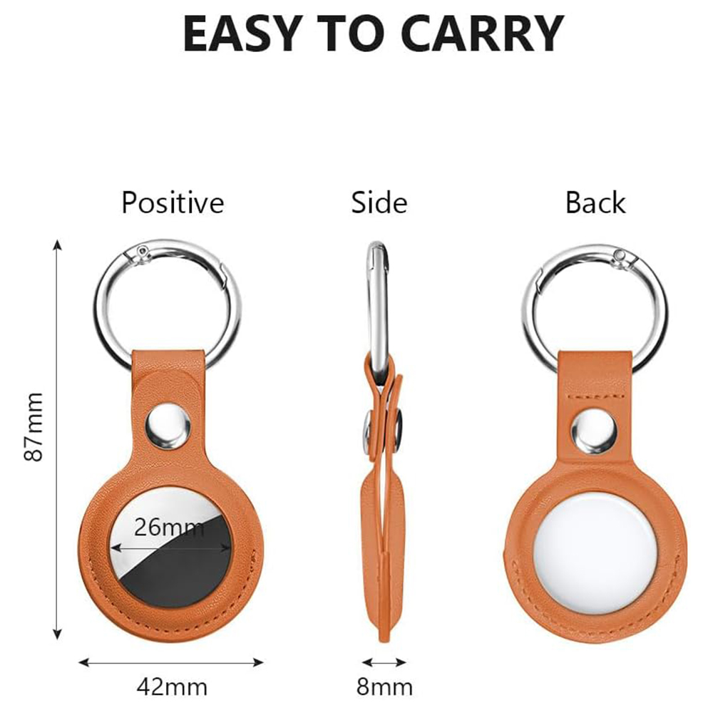 Pouzdro pro APPLE AIRTAG Techsuit (SLH1), kožené oranžové