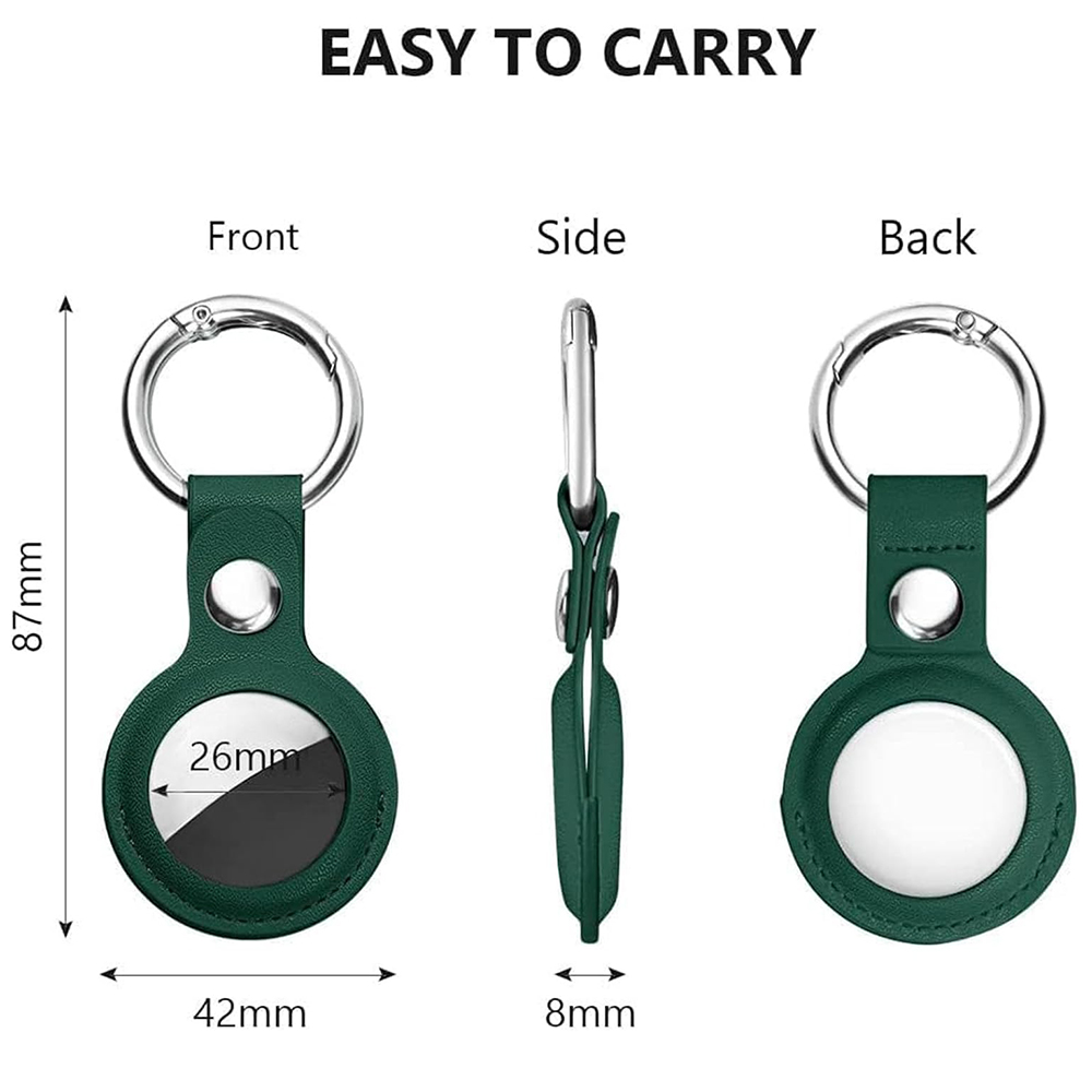 Pouzdro pro APPLE AIRTAG Techsuit (SLH1), kožené zelené