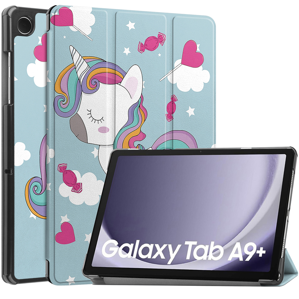 Pouzdro pro tablet Samsung Galaxy Tab A9 Plus / A11 Plus, Techsuit FoldPro jednorožec