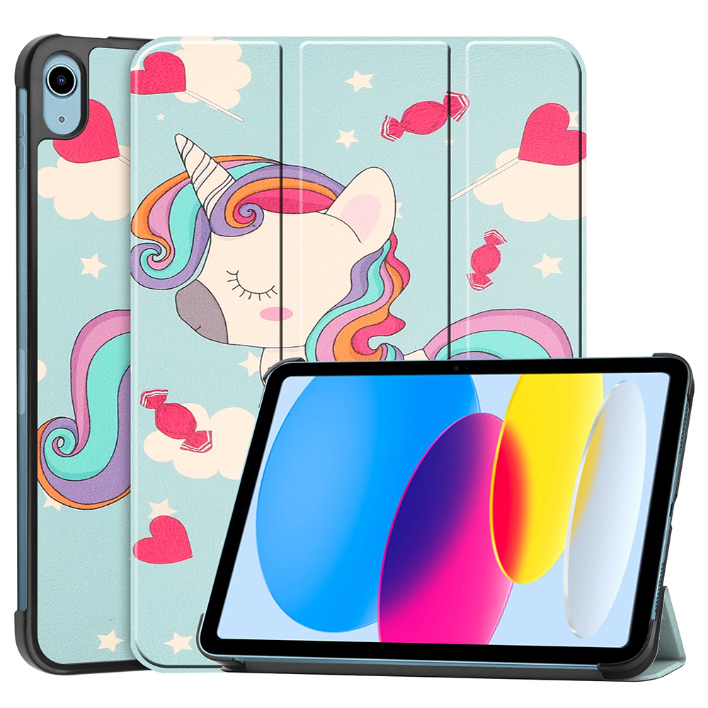 Pouzdro pro tablet iPad 10 (2022) 10.9", Techsuit FoldPro jednorožec
