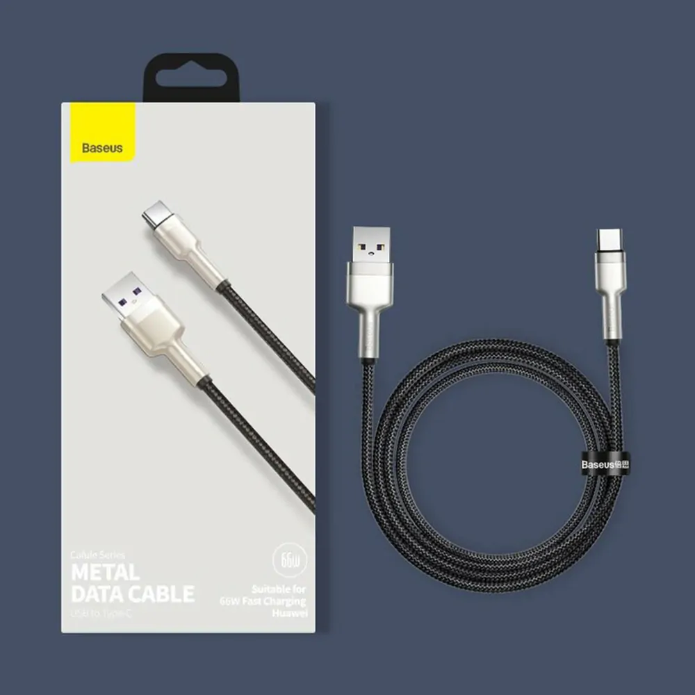 Datový kabel Baseus Cafule USB to USB-C Baseus Cafule, 66W 6A, 0,25m černý