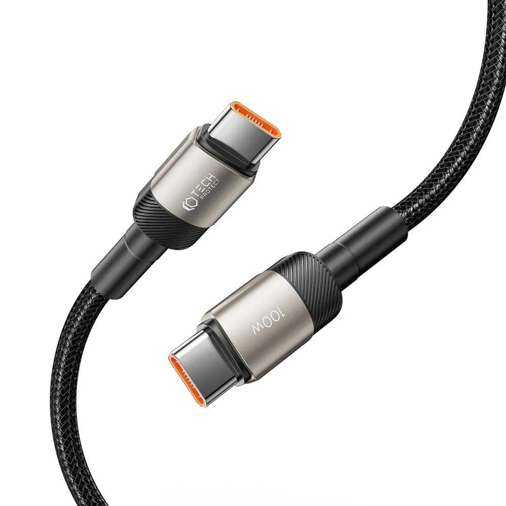 Datový kabel Tech-Protect Ultraboost USB-C na USB-C, 5A PD100W 1m titanium