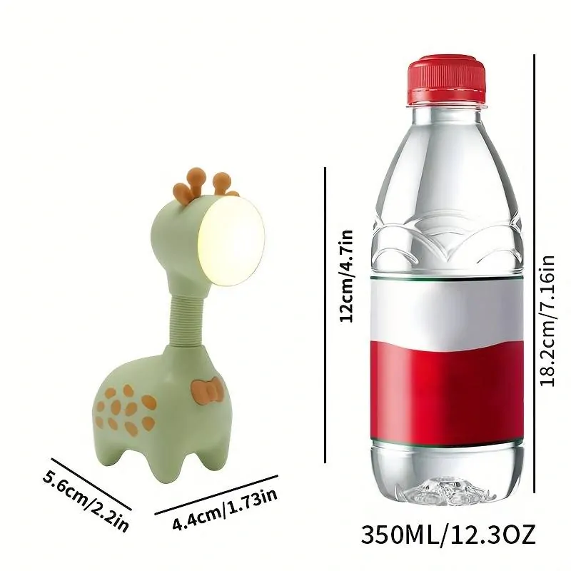 Nabíjecí Stolní Lampička ve Tvaru Žirafy - Přenosná, Vysouvací - růžová