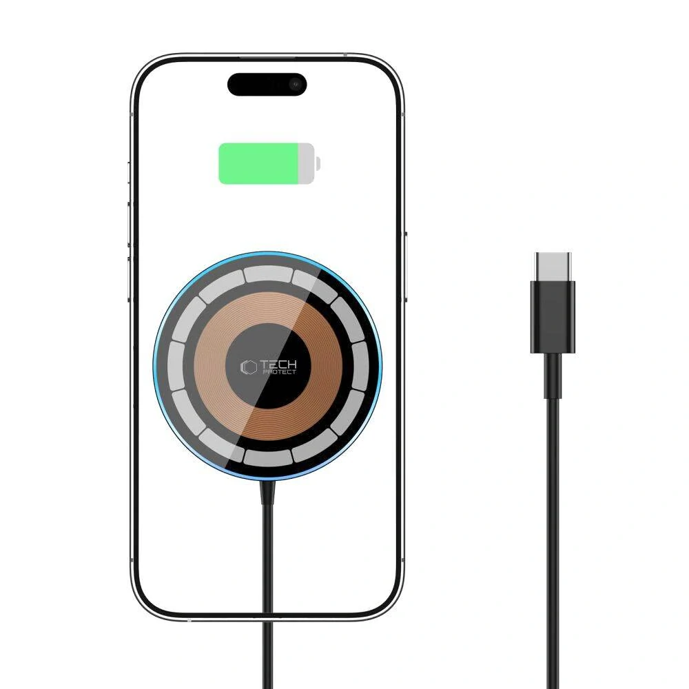 Magnetická bezdrátová nabíječka MagSafe Tech-Protect QI15W-A30 , černá