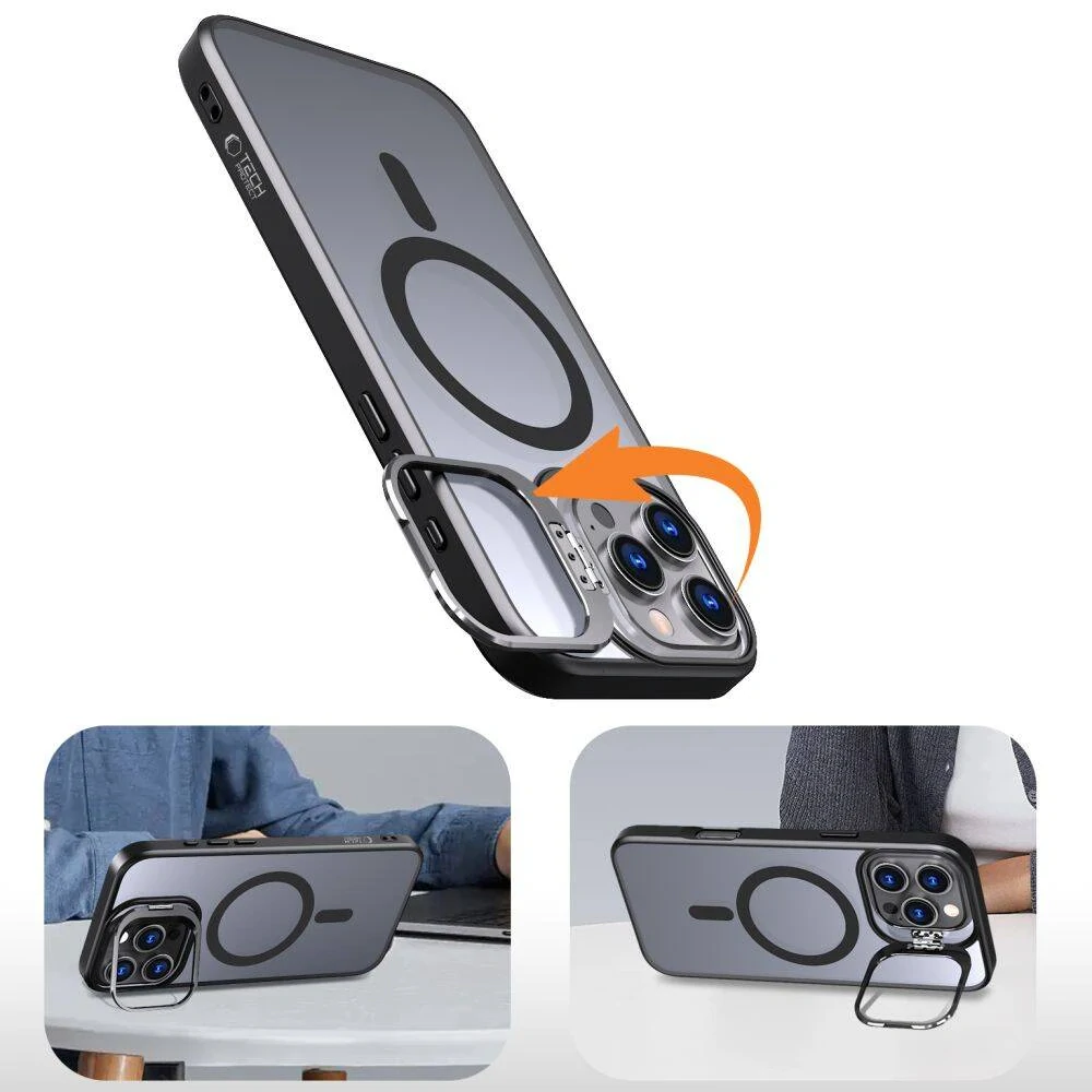 Kryt iPhone 16 Pro Max Tech-Protect MagStand MagSafe Matte černý