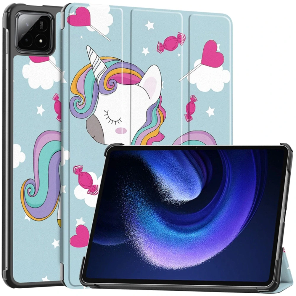 Pouzdro pro tablet Xiaomi Pad 6S Pro 12,4", Techsuit FoldPro jednorožec