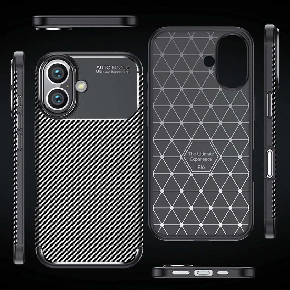 Kryt iPhone 16 Plus, Techsuit CarbonFiber černý