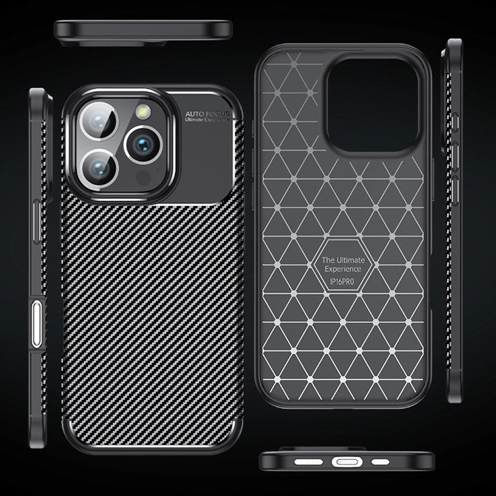 Kryt iPhone 16 Pro Max, Techsuit CarbonFiber černý
