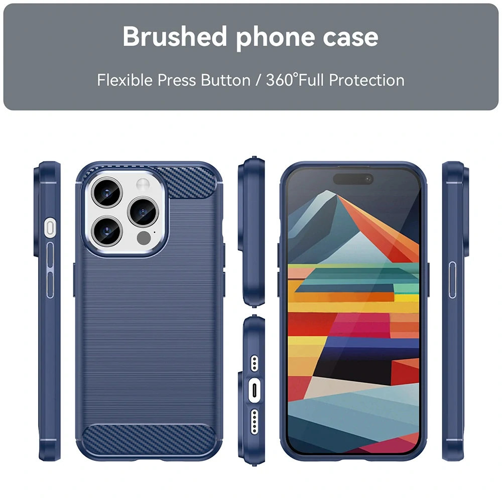 Kryt iPhone 15 Pro Armored Carbon modrý