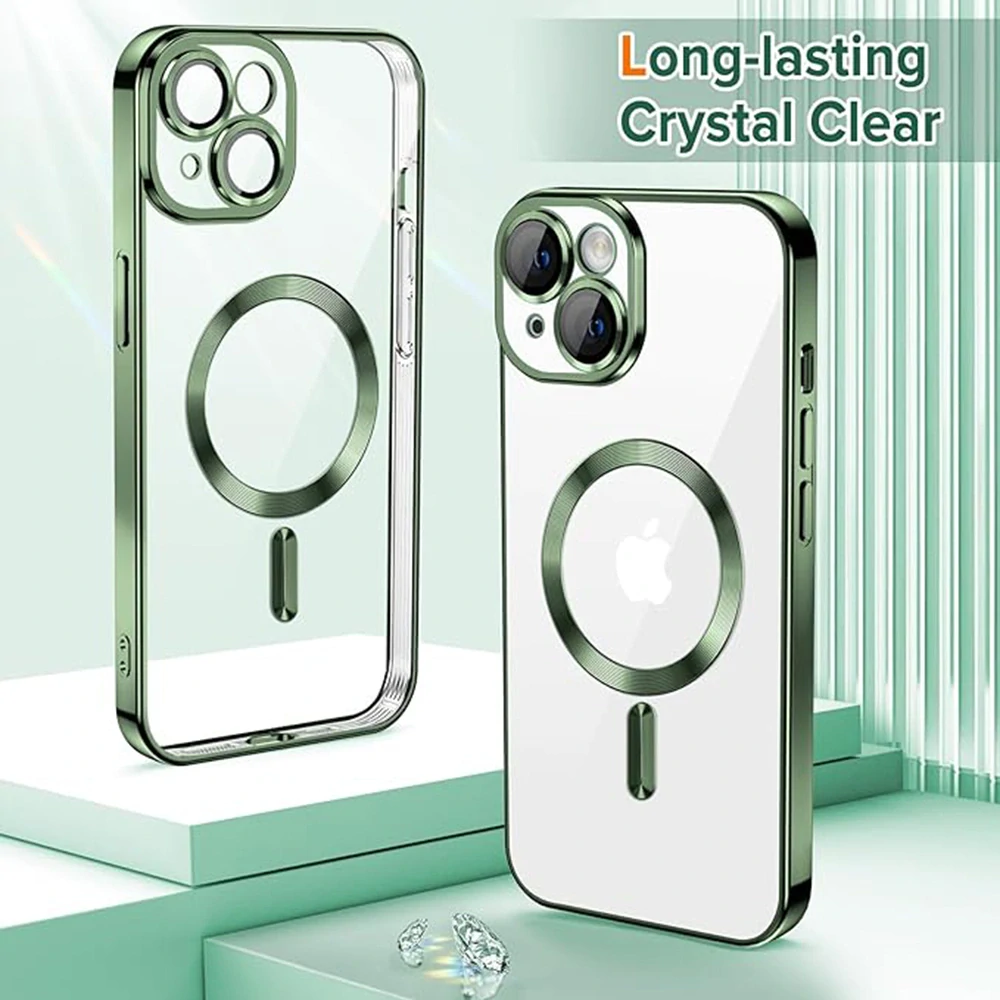 Kryt Samsung Galaxy A55 5G Techsuit Luxury Crystal MagSafe - tmavě zelený
