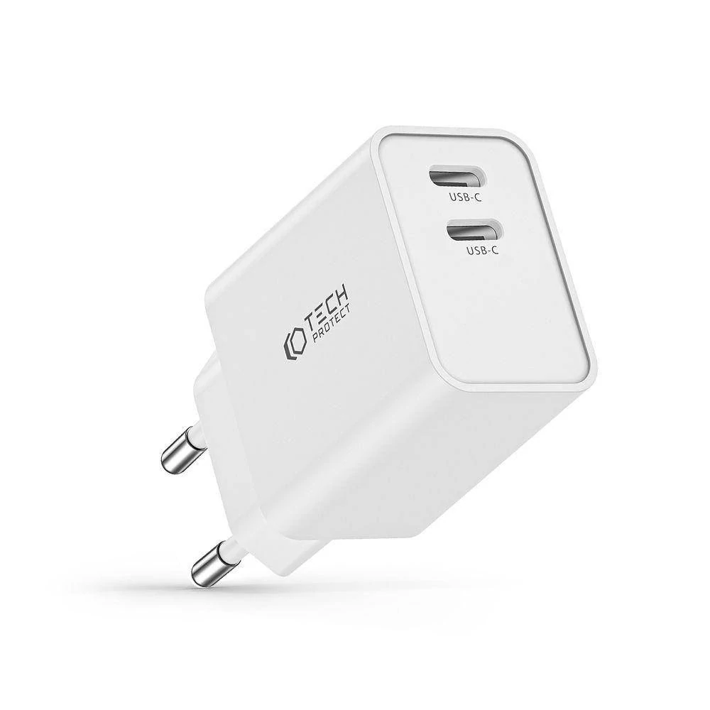 Nabíječka do sítě 35W 2x USB-C PD Tech-Protect C35W bílá