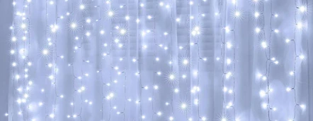 USB světelná clona 3m x 3m 300 LED studené barvy