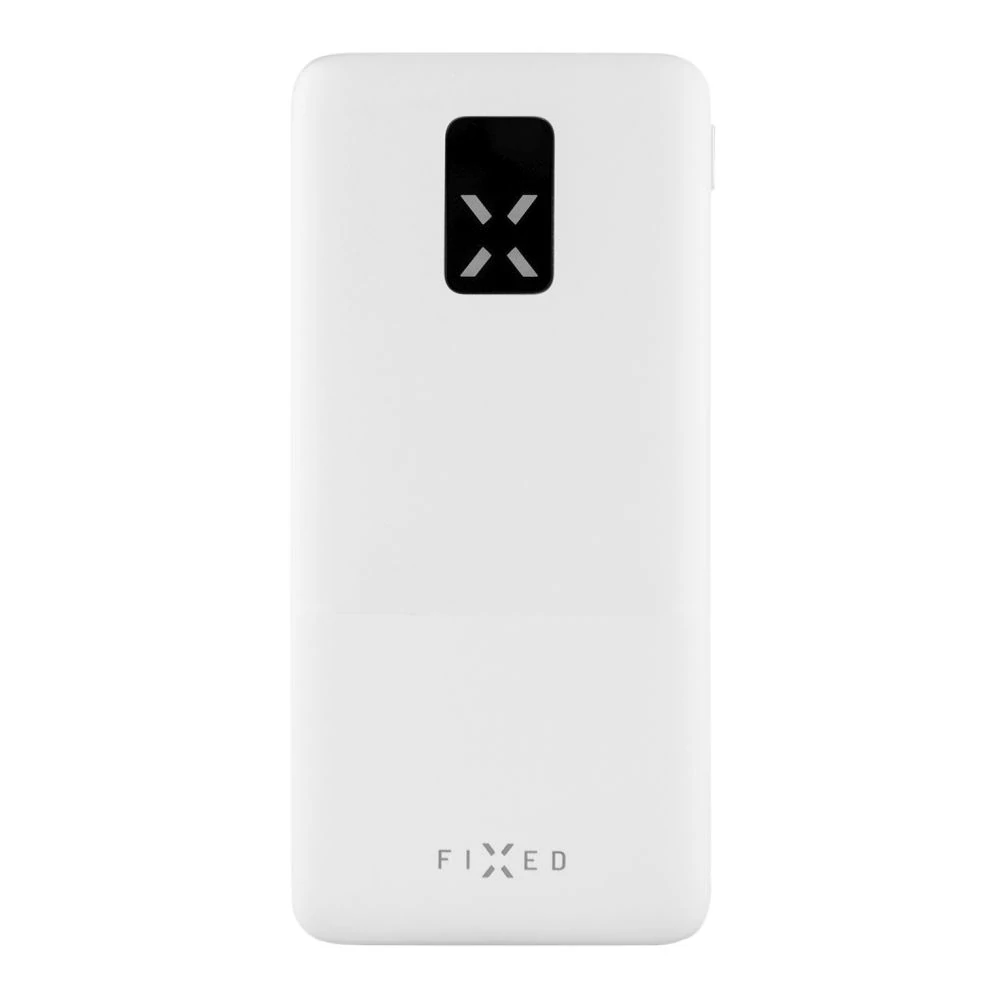 Powerbanka FIXED Zen 10 s LCD displejem a výstupem PD 20W, 10 000 mAh, bílá
